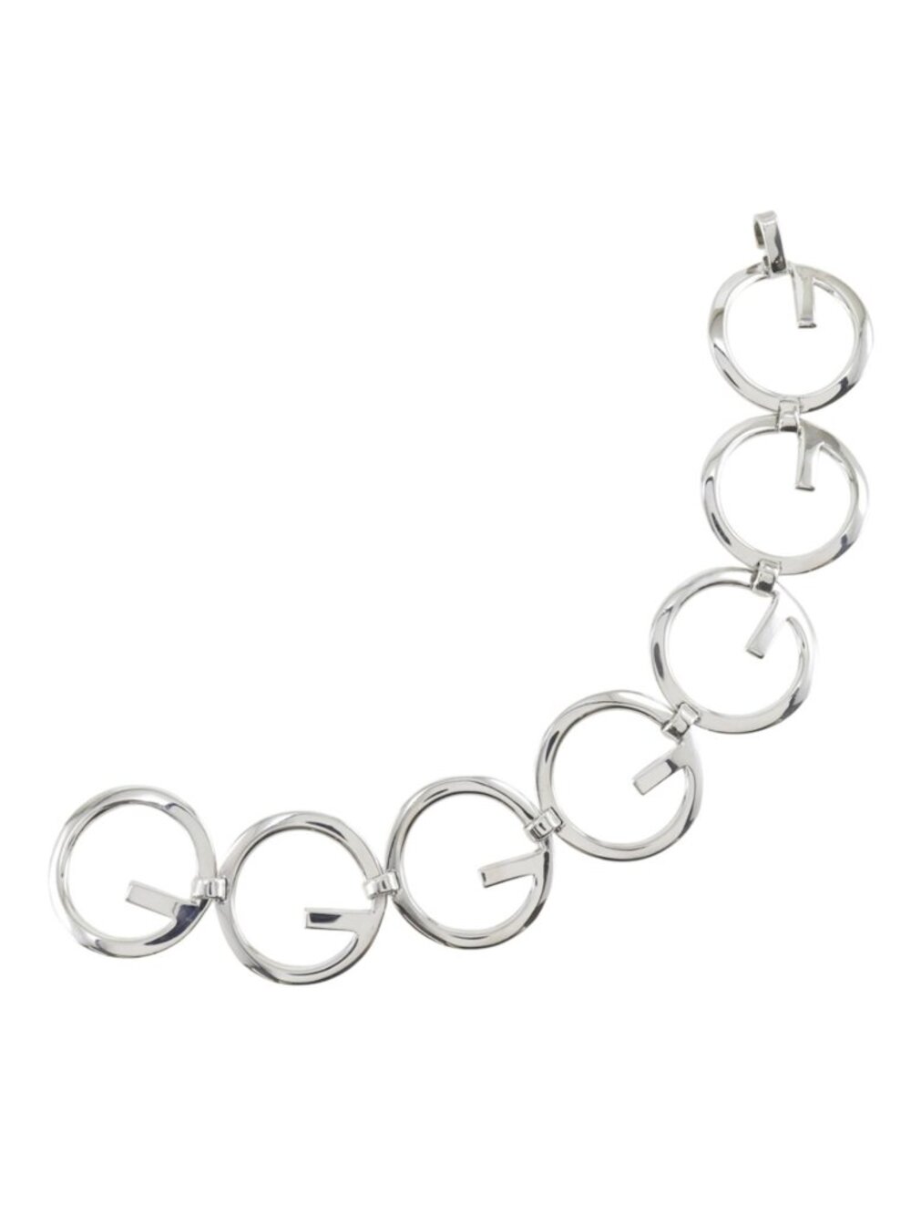 Gucci Logo Circle 925 Sterling Silver Bracelet